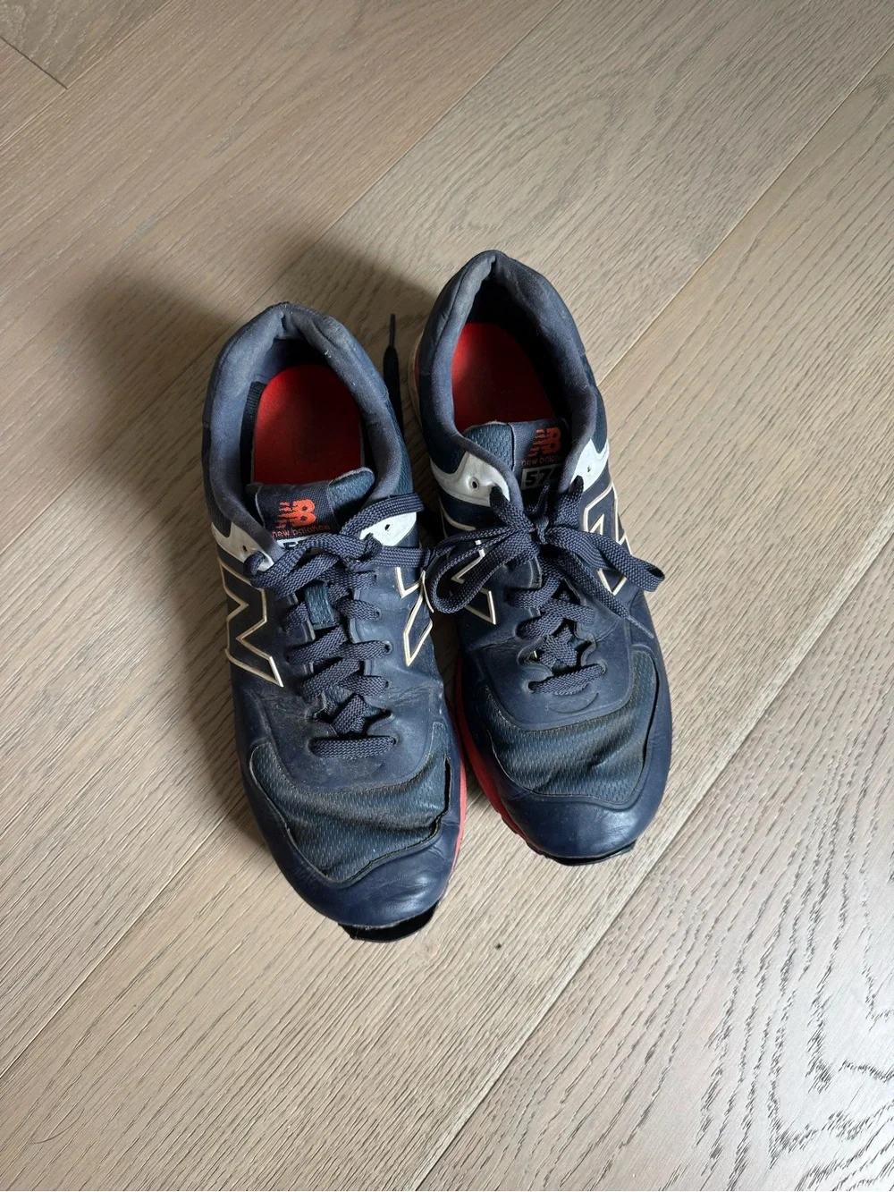 New Balance Men’s Navy, Red Athletic Sneakers